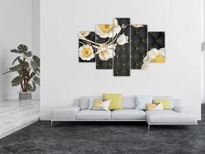 Tablou - Imagine cu flori de trandafir alb (150x105 cm)