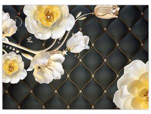 Tablou - Imagine cu flori de trandafir alb (70x50 cm)