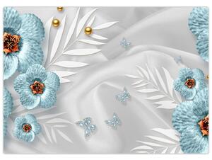 Tablou - 3D Flori albastre (70x50 cm)