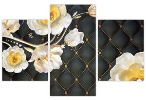 Tablou - Imagine cu flori de trandafir alb (90x60 cm)
