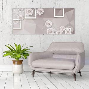 Tablou - Imagine flori bej (120x50 cm)