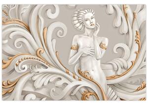 Tablou - Imagine a zeiței într-un fundal ornamental (90x60 cm)