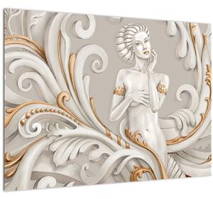Tablou - Imagine a zeiței într-un fundal ornamental (70x50 cm)
