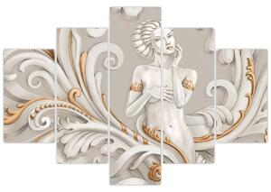 Tablou - Imagine a zeiței într-un fundal ornamental (150x105 cm)