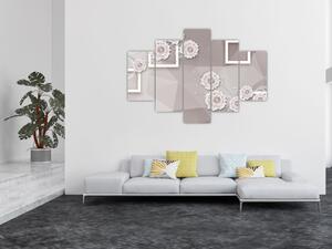 Tablou - Imagine flori bej (150x105 cm)