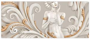 Tablou - Imagine a zeiței într-un fundal ornamental (120x50 cm)