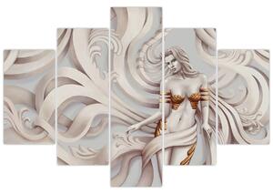 Tablou - Zeița motiv floral (150x105 cm)