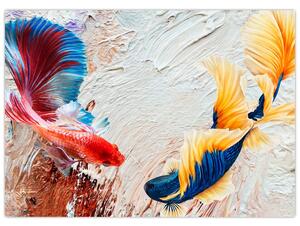Tablou - Pești războinci (70x50 cm)