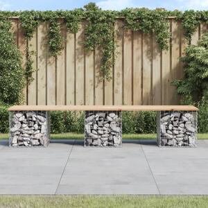 Bancă de grădină, design gabion, 203x44x42cm, lemn masiv de pin