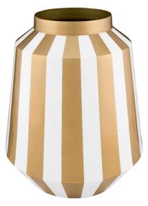 Vaza decorativă, din metal, Pip Studio, Stripes White Gold, 24x29 cm, colecția Royal Dot Delight