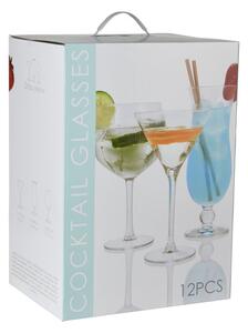Set 12 pahare, cu picior, pentru cocktail, Excellent Houseware