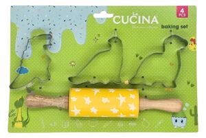 Set 3 forme cu sucitor, model dinozauri, pentru prăjituri