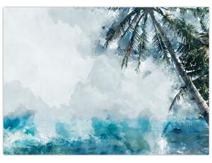 Tablou - Palmier lângă mare (70x50 cm)