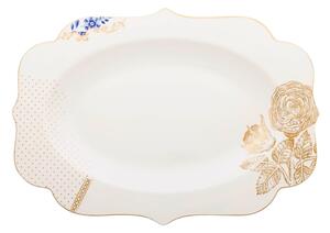 Platou oval, din porțelan, Pip Studio, White, 40 cm, colecția Royal White