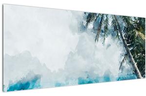Tablou - Palmier lângă mare (120x50 cm)