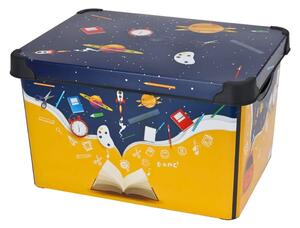 Cutie depozitare, cu capac, pentru camera copilului, model space, 39x24 cm, 22 l