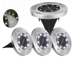Lumini solare cu LED pentru grădină - 8 LED - alb rece - 4 buc