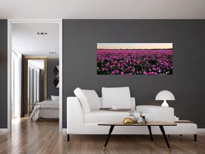 Tablou - Pajiștea cu lalele violet (120x50 cm)
