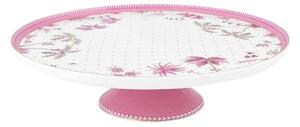 Mini tavă din porțelan, pentru tort, Pip Studio, Gold Pink, 21.5 cm, colecția Jolie