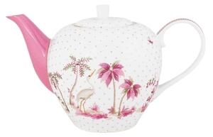 Ceainic din porțelan, Pip Studio, Dots Gold Pink, 1600 ml, colecția Jolie