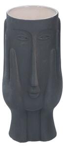 Vază decorativă, formă chip de femeie, din porțelan, Arti Casa, 28 x 10 cm, negru