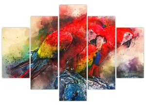 Tablou - Papagali roșii ara (150x105 cm)