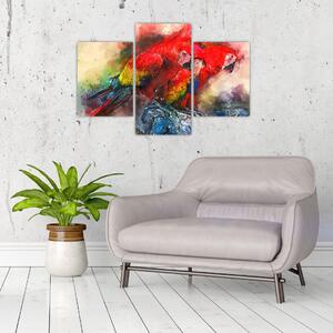 Tablou - Papagali roșii ara (90x60 cm)