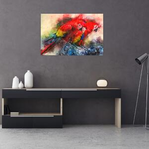Tablou - Papagali roșii ara (90x60 cm)