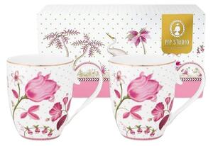 Set 2 căni, din porțelan, Pip Studio, Tulip Pink, 450 ml, colecția Jolie
