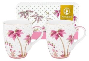 Set 2 căni, din porțelan, Pip Studio, Dots Gold Pink, 350 ml, colecția Jolie
