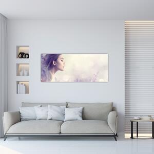 Tablou - Femeia cu lavandă (120x50 cm)
