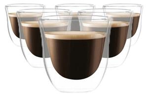 Set 6 pahare cafea, pereți dubli, sticlă borosilicată, 70 ml