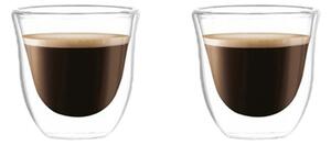 Set 2 pahare cafea, pereți dubli, sticlă borosilicată, 70 ml