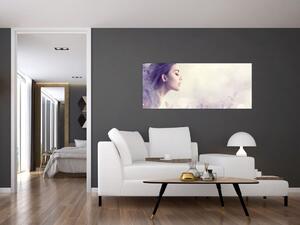 Tablou - Femeia cu lavandă (120x50 cm)