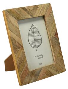 Ramă foto, din lemn de mango, 13x18 cm – model rustic cu textură naturală