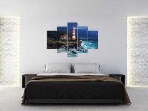 Tablou - Far pe malul oceanului, aquarelă (150x105 cm)