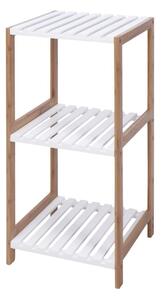 Etajeră de baie cu 3 rafturi – bambus & MDF, 33x34x79 cm, Bathroom Solutions