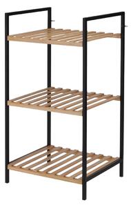 Etajeră de baie cu 3 rafturi – metal & lemn, 33x32.5x70 cm, Bathroom Solutions