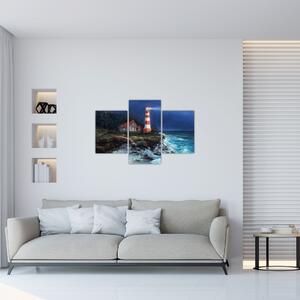 Tablou - Far pe malul oceanului, aquarelă (90x60 cm)