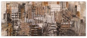 Tablou - Abstract, nuanțe maro (120x50 cm)