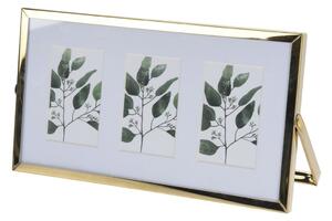 Ramă foto elegantă, din metal, 22x12 cm, culoarea auriu