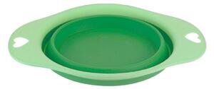 Bol pliabil, din silicon, pentru animale, 19 cm, culoarea verde