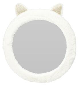 Oglindă decorativă, pentru camera copilului, model pisicuță, 31 cm, culoarea alb
