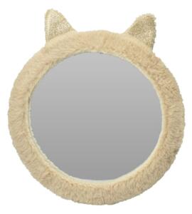 Oglindă decorativă, pentru camera copilului, model pisicuță, 31 cm, culoarea crem