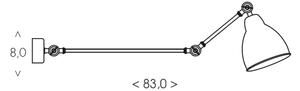 BRILAGI - Lampă de perete QUILL 1xE27/40W/230V 83 cm neagră