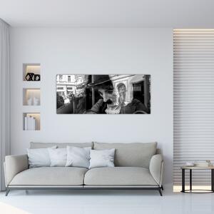 Tablou - Charles Chaplin la Praga (120x50 cm)