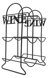 Suport Sticle Vin, din Metal Negru – 6 Sticle | Excellent Houseware