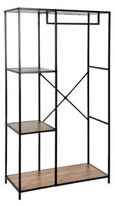 Etajeră Garderobă cu Rafturi – 90x40x166.5 cm | Cadru Metalic Negru & Blaturi MDF | H&S Collection