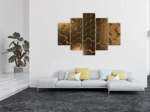 Tablou - Hexagoane verzi (150x105 cm)