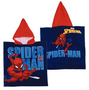 Prosop de plajă, Poncho, pentru copii, model Spiderman, 55x55 cm, Arditex